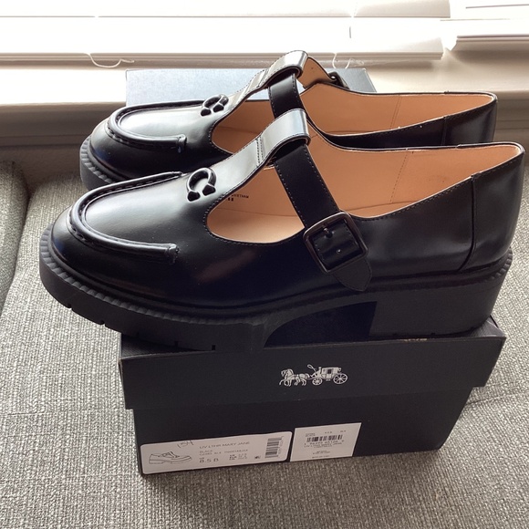 COACH Women's Liv Leather Mary Jane Flats, size 8.5 - Picture 14 of 15